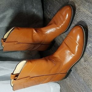 CABORCA Cowboy boot Leather Brown orange Mexaboots